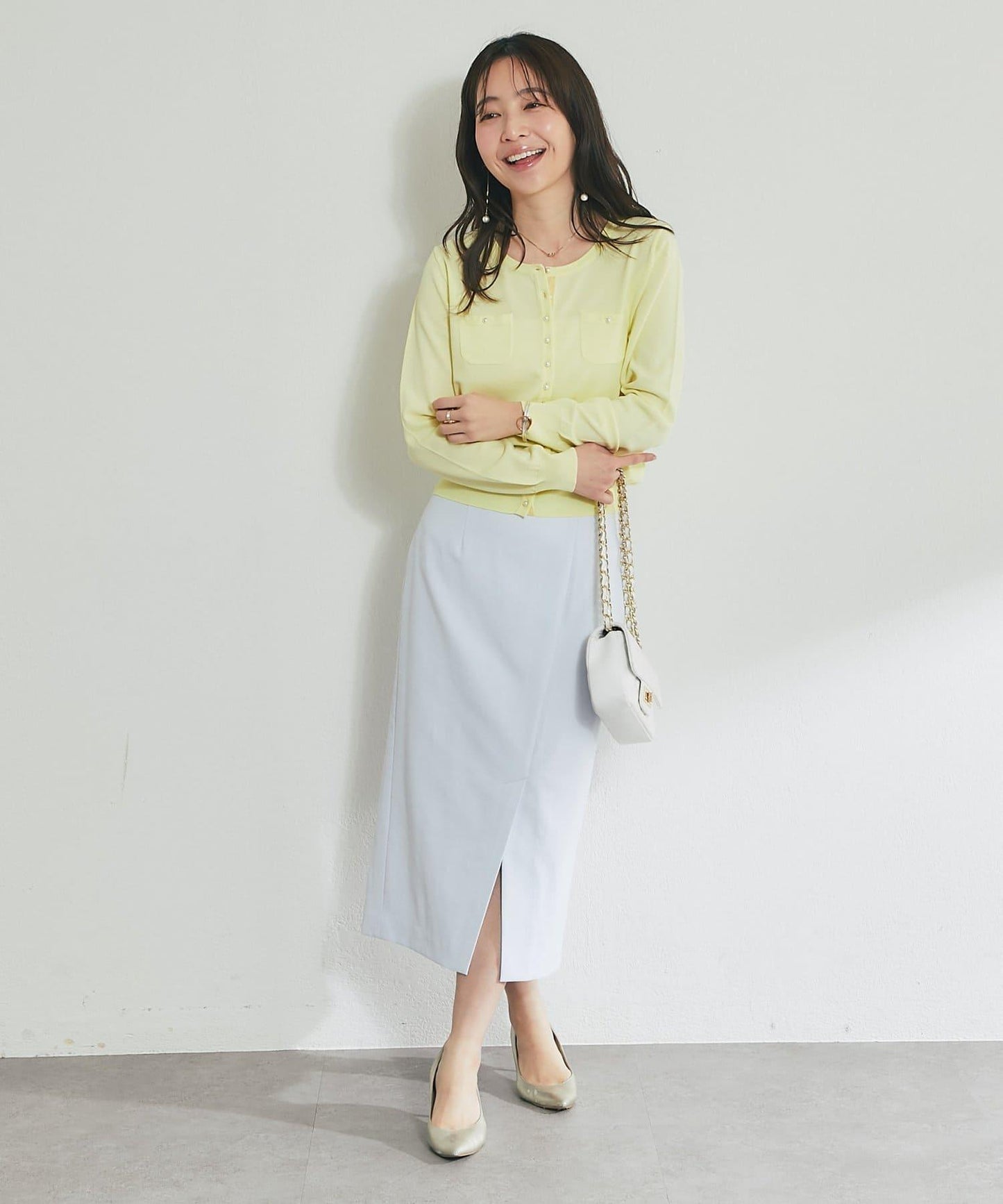 適度利落感 清涼觸感 防曬 珍珠扣 針織開衫