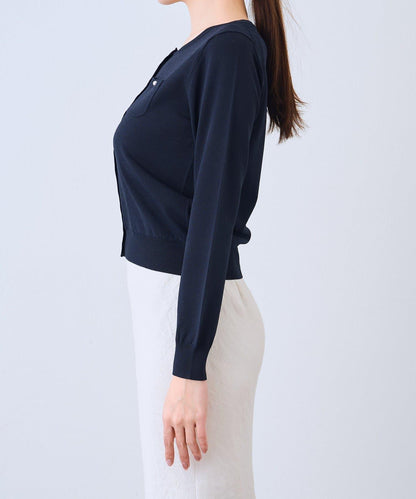 適度利落感 清涼觸感 防曬 珍珠扣 針織開衫