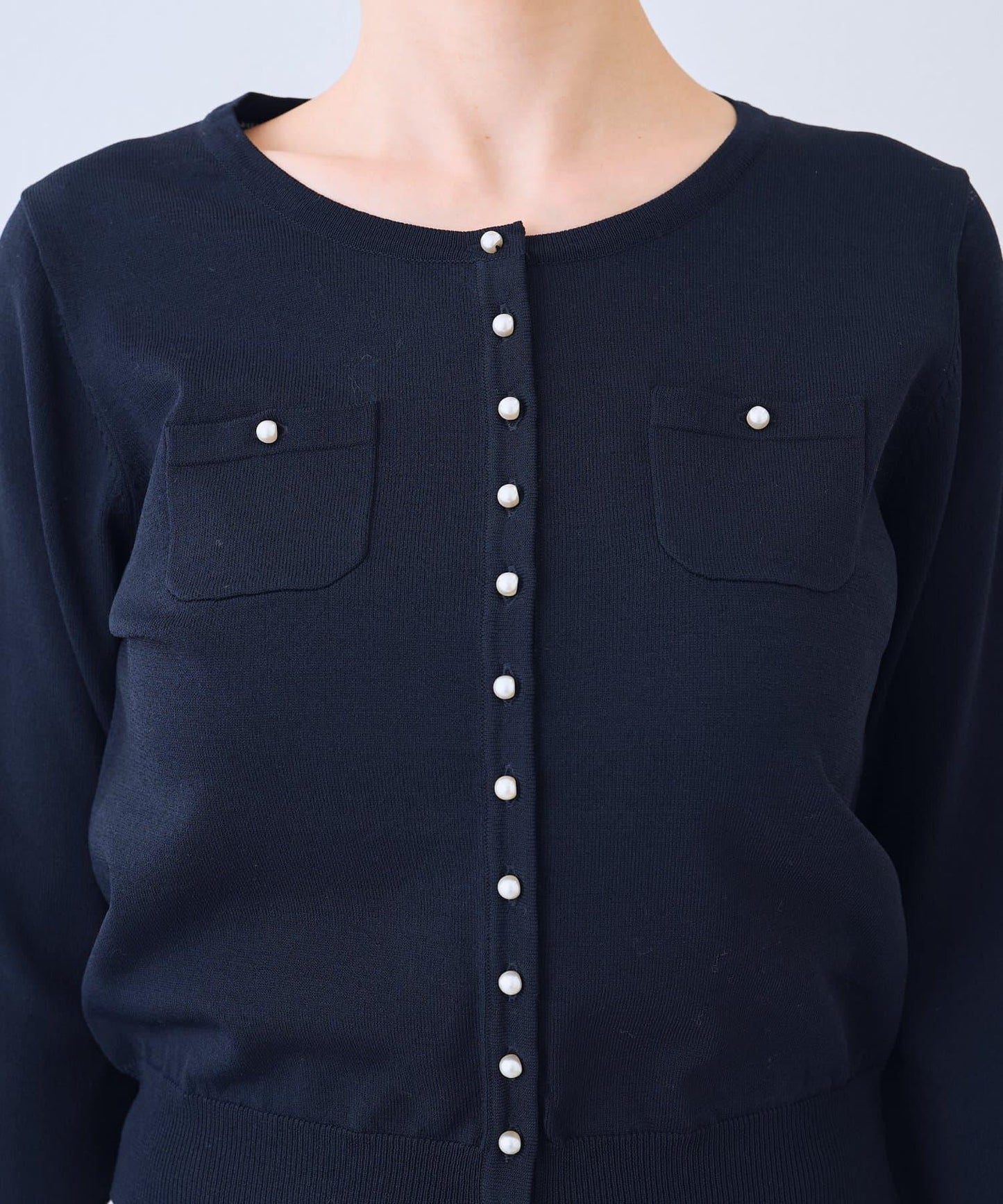 適度利落感 清涼觸感 防曬 珍珠扣 針織開衫