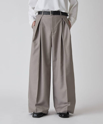 Neucon 交叉褶中線壓褶 闊腿西裝褲（可成套搭配）