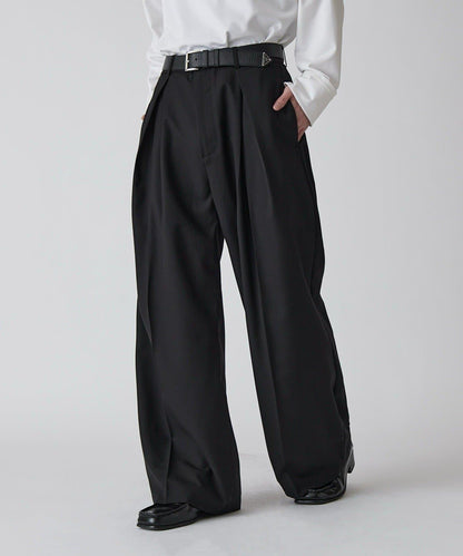 Neucon 交叉褶中線壓褶 闊腿西裝褲（可成套搭配）