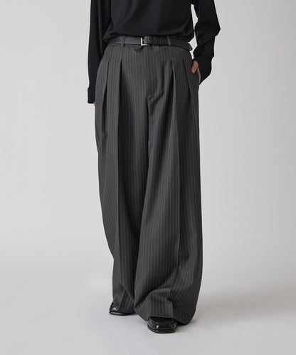 Neucon 細條紋雙褶闊腿西裝褲 套裝可搭配
