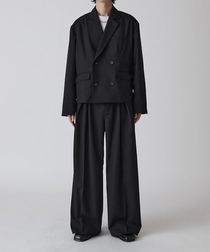 Neucon 交叉褶中線壓褶 闊腿西裝褲（可成套搭配）