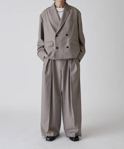 Neucon 交叉褶中線壓褶 闊腿西裝褲（可成套搭配）