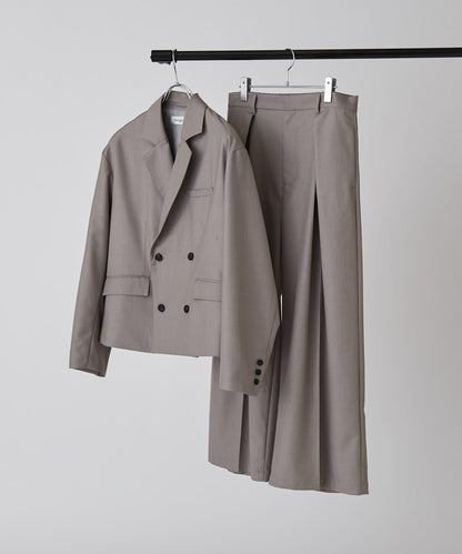 Neucon 箱型寬鬆短款雙排扣設計 夾克（可成套搭配）