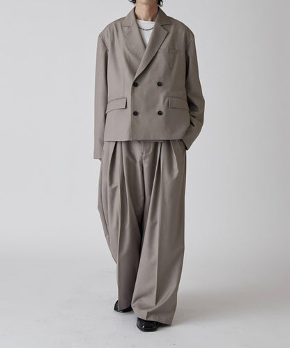 Neucon 交叉褶中線壓褶 闊腿西裝褲（可成套搭配）