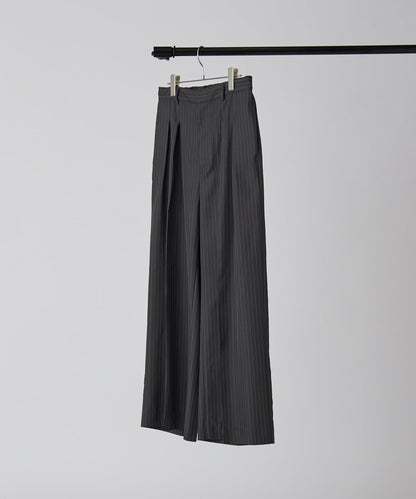 Neucon 細條紋雙褶闊腿西裝褲 套裝可搭配