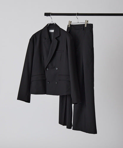 Neucon 交叉褶中線壓褶 闊腿西裝褲（可成套搭配）