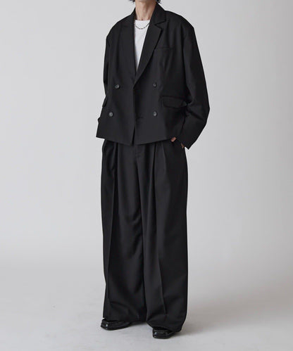 Neucon 箱型寬鬆短款雙排扣設計 夾克（可成套搭配）