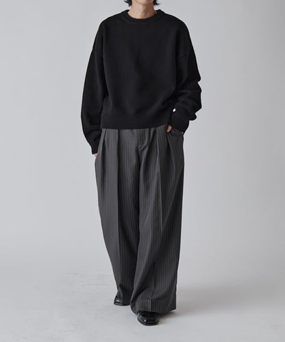 Neucon 細條紋雙褶闊腿西裝褲 套裝可搭配