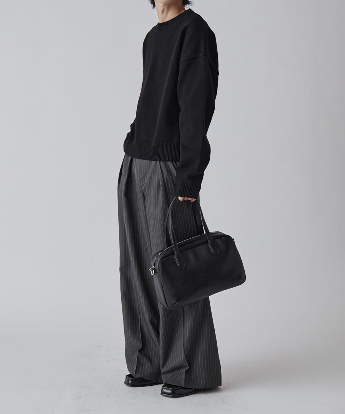 Neucon 細條紋雙褶闊腿西裝褲 套裝可搭配