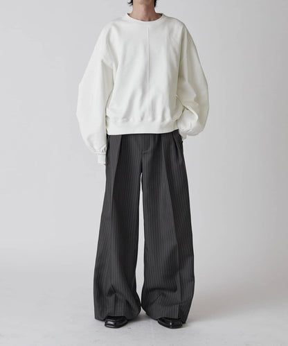 Neucon 細條紋雙褶闊腿西裝褲 套裝可搭配