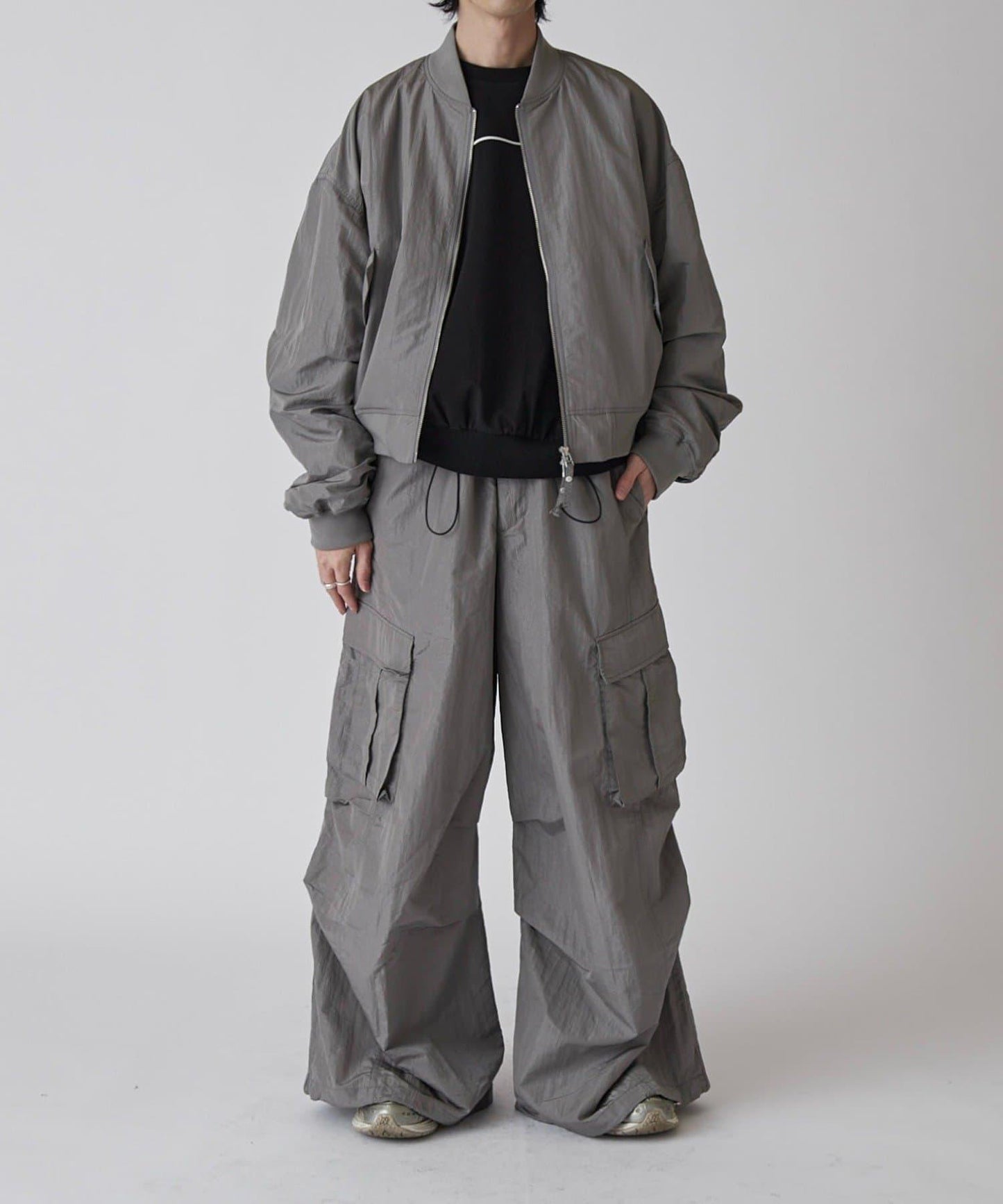 Neucon 尼龍氣球廓形工裝褲（可成套搭配）