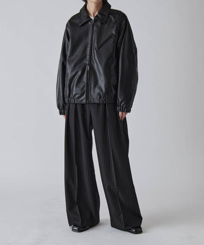 Neucon 細條紋雙褶闊腿西裝褲 套裝可搭配