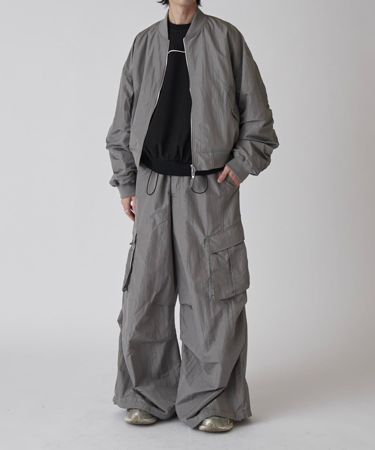 Neucon 拼色滾邊 氣球袖 Ponte針織 套頭衛衣