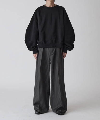 Neucon 細條紋雙褶闊腿西裝褲 套裝可搭配