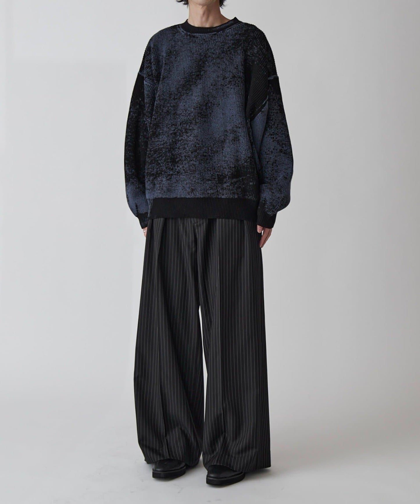 Neucon 細條紋雙褶闊腿西裝褲 套裝可搭配