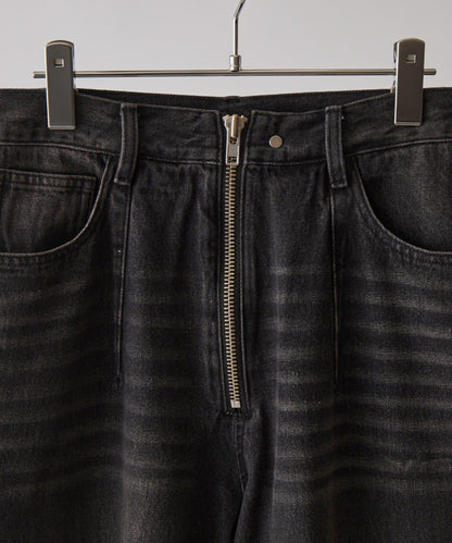 Neucon 寬鬆彎刀版型 水洗做舊牛仔 褲子（可成套搭配）