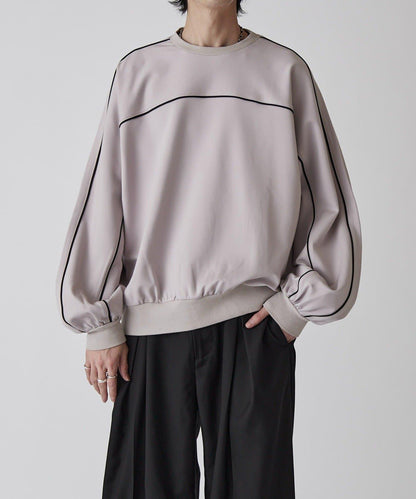 Neucon 拼色滾邊 氣球袖 Ponte針織 套頭衛衣