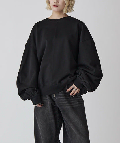 Neucon 蓬鬆褶袖短款衛衣