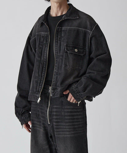 Neucon 復古水洗 可雙面穿 牛仔夾克