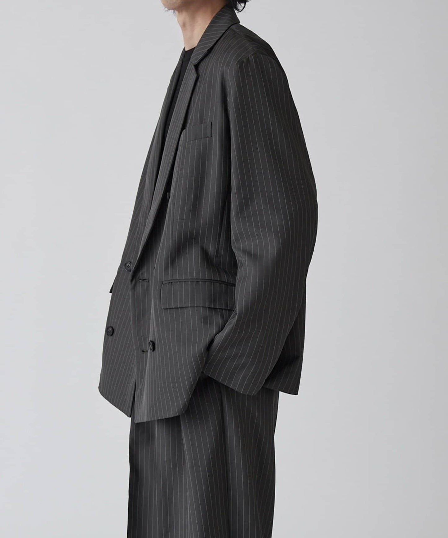 Neucon 細條紋寬鬆雙排扣設計 可成套搭配 夾克