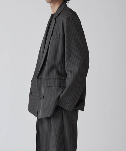 Neucon 細條紋寬鬆雙排扣設計 可成套搭配 夾克