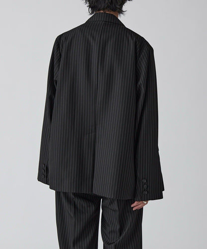 Neucon 細條紋寬鬆雙排扣設計 可成套搭配 夾克