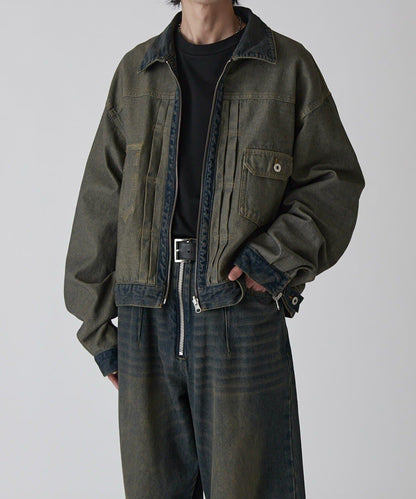 Neucon 復古水洗 可雙面穿 牛仔夾克