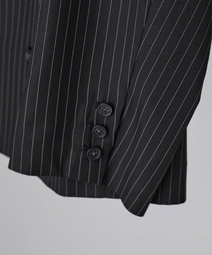 Neucon 細條紋寬鬆雙排扣設計 可成套搭配 夾克