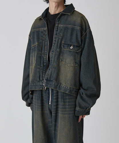 Neucon 復古水洗 可雙面穿 牛仔夾克