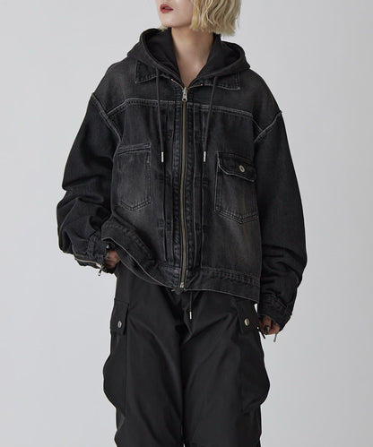 Neucon 復古水洗 可雙面穿 牛仔夾克