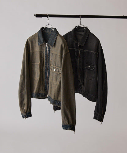 Neucon 復古水洗 可雙面穿 牛仔夾克