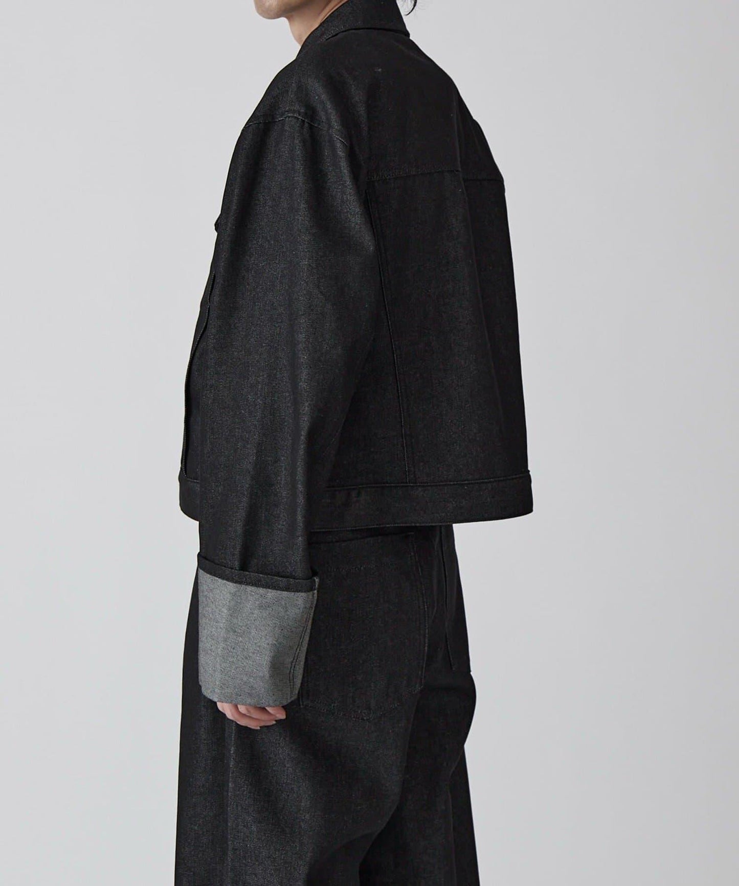 Neucon 卷邊褶設計 短款 牛仔夾克（可成套搭配）