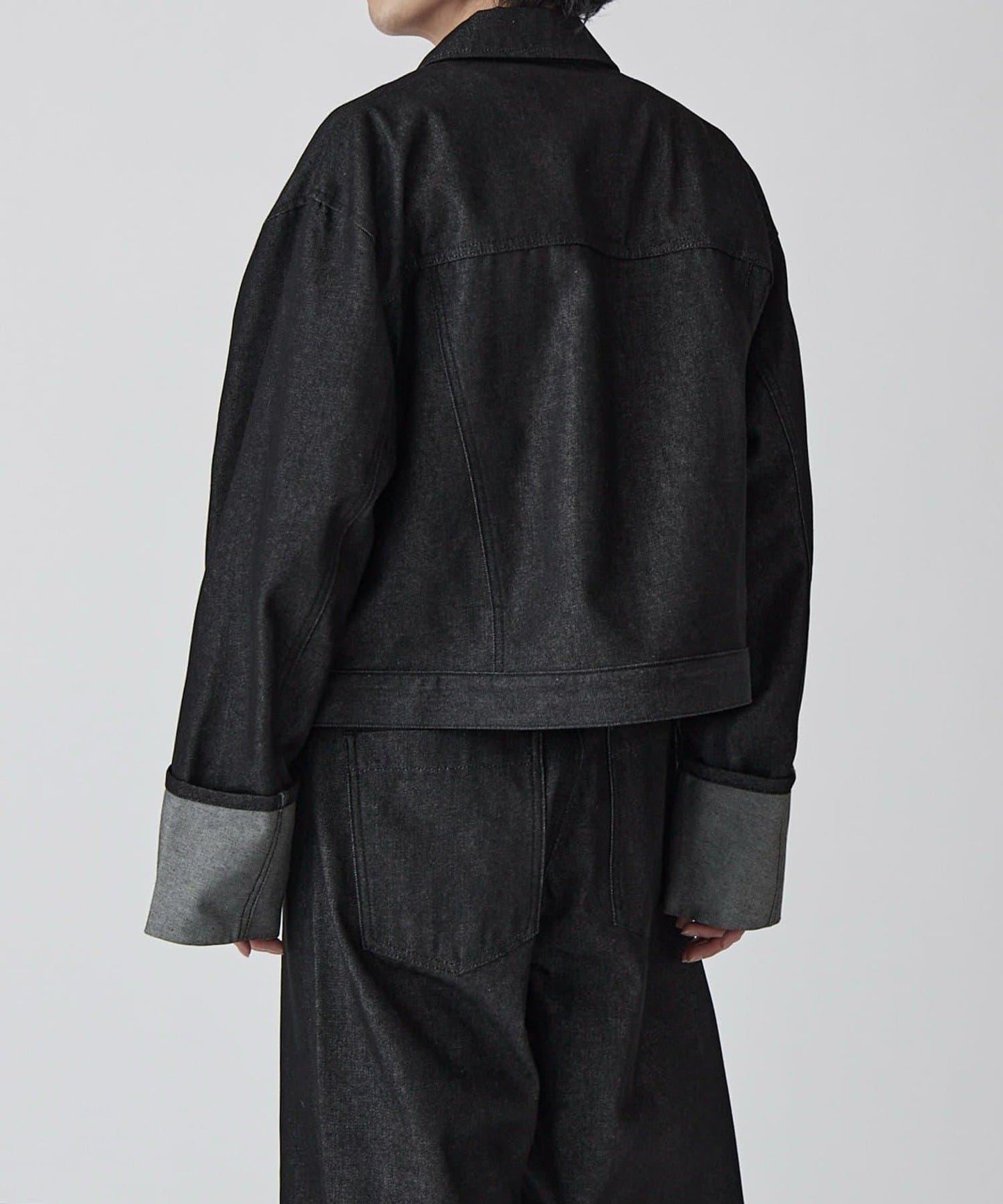 Neucon 卷邊褶設計 短款 牛仔夾克（可成套搭配）