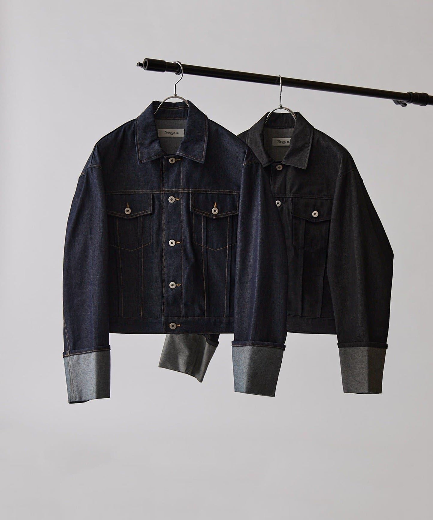 Neucon 卷邊褶設計 短款 牛仔夾克（可成套搭配）