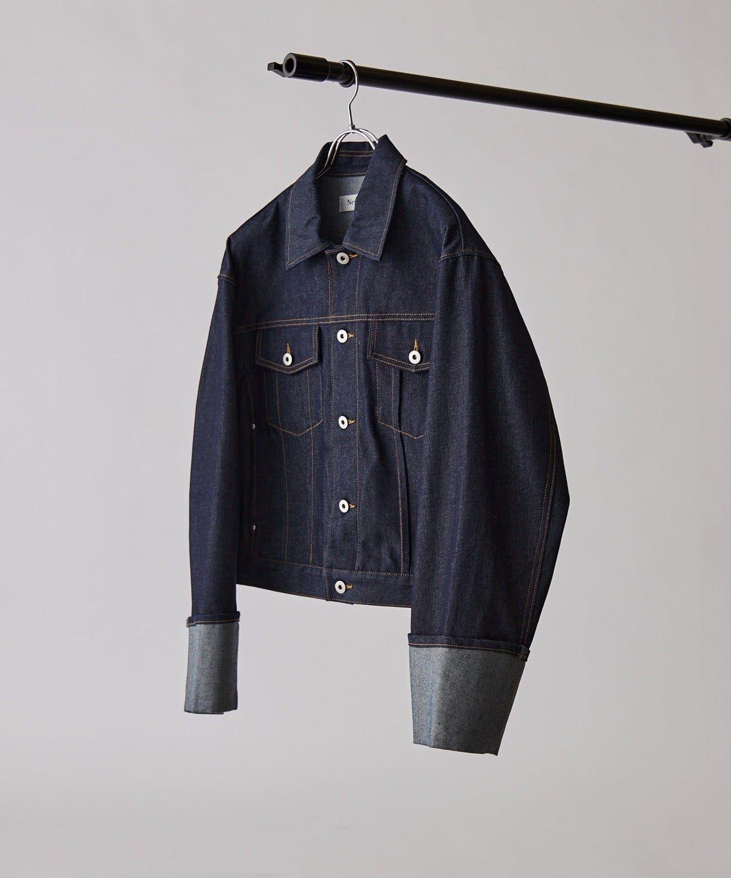 Neucon 卷邊褶設計 短款 牛仔夾克（可成套搭配）