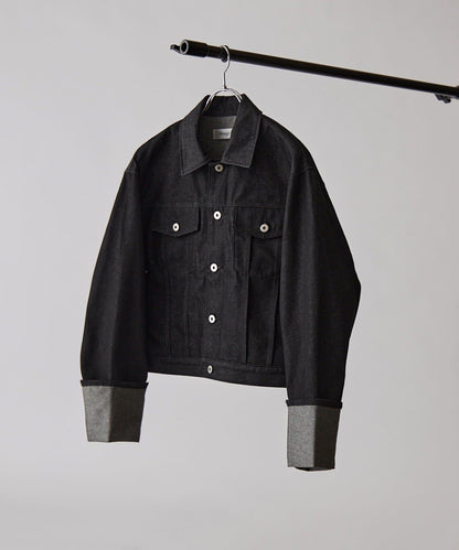 Neucon 卷邊褶設計 短款 牛仔夾克（可成套搭配）