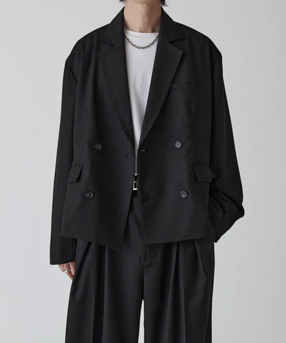 Neucon 箱型寬鬆短款雙排扣設計 夾克（可成套搭配）