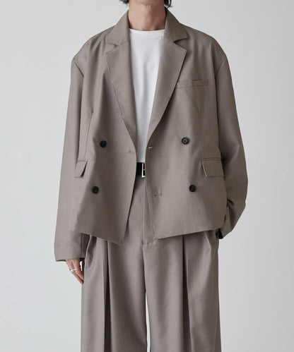 Neucon 箱型寬鬆短款雙排扣設計 夾克（可成套搭配）