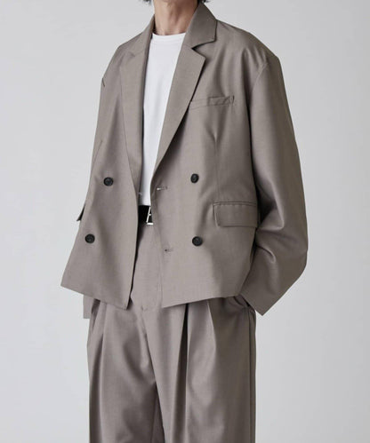 Neucon 箱型寬鬆短款雙排扣設計 夾克（可成套搭配）