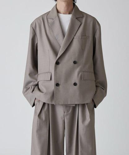 Neucon 箱型寬鬆短款雙排扣設計 夾克（可成套搭配）