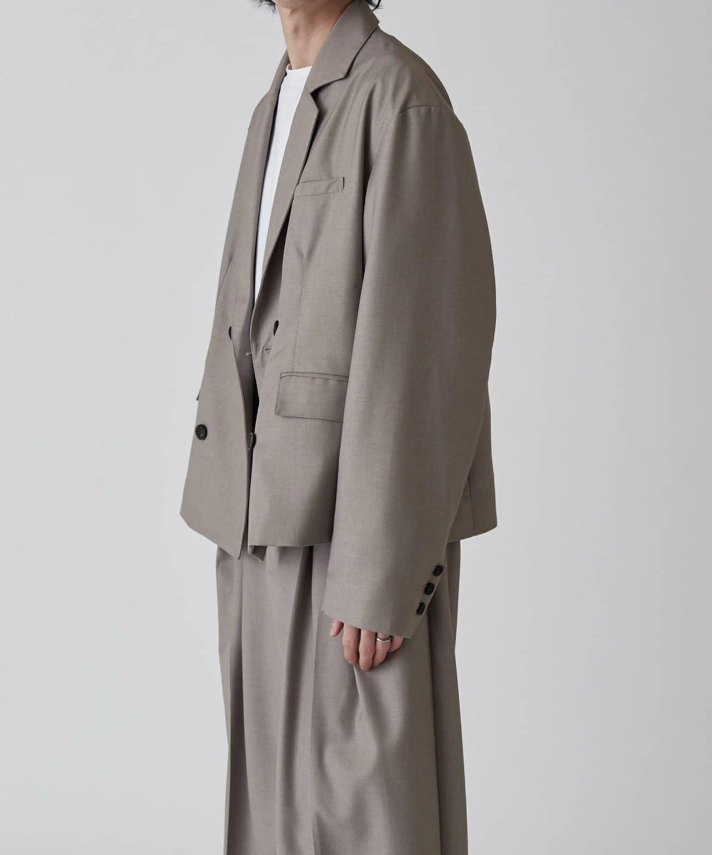 Neucon 箱型寬鬆短款雙排扣設計 夾克（可成套搭配）