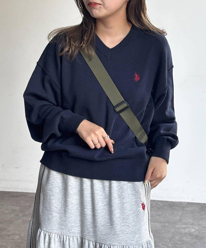 U.S. POLO ASSN. V領衛衣風針織上衣