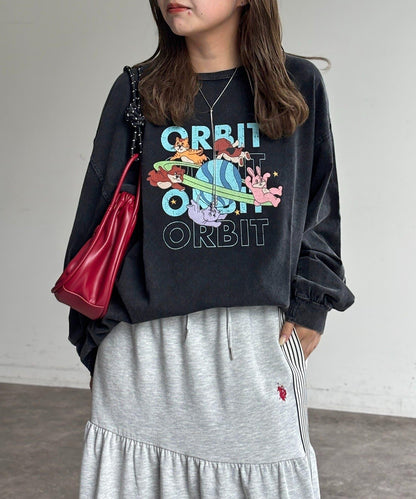 粉感加工長袖T恤