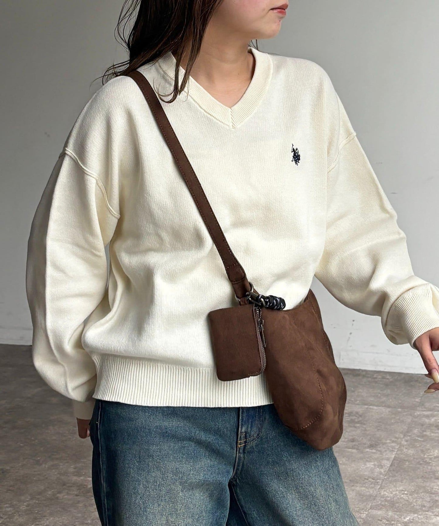 U.S. POLO ASSN. V領衛衣風針織上衣