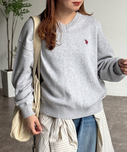 U.S. POLO ASSN. V領衛衣風針織上衣