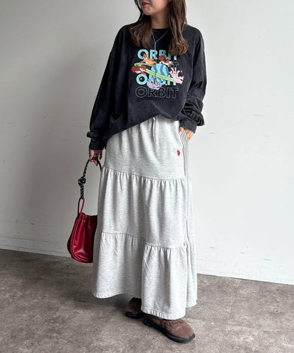 粉感加工長袖T恤