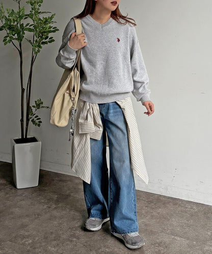 U.S. POLO ASSN. V領衛衣風針織上衣