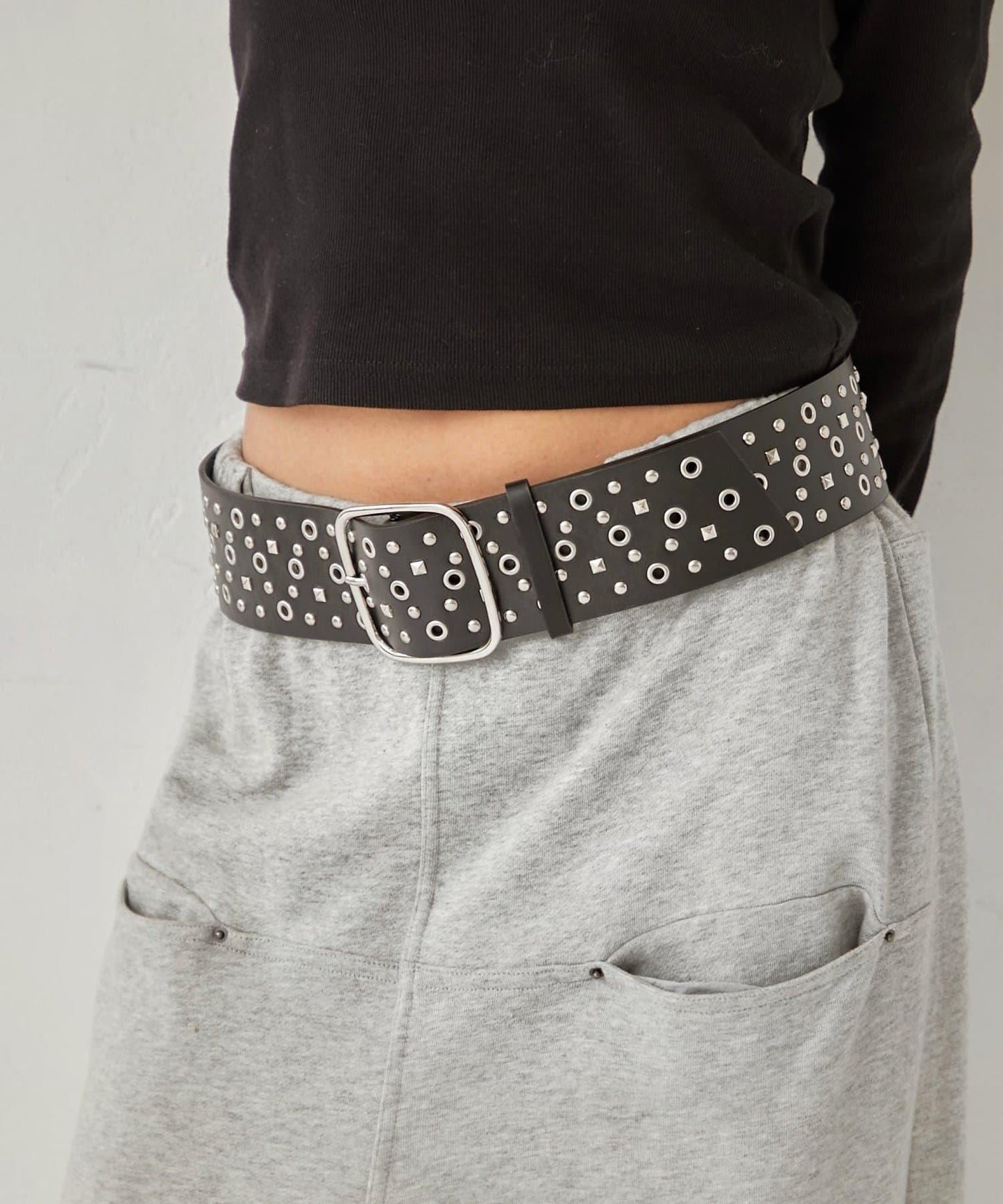 RHINESTONE WIDE BELT 腰帶